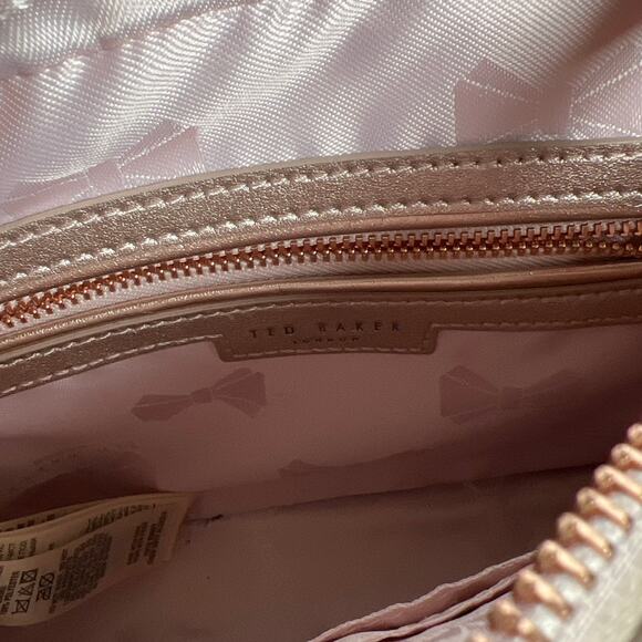 Ted Baker Rose Gold Pearl Embellished Leather Camera Bag - Picture 7 of 8